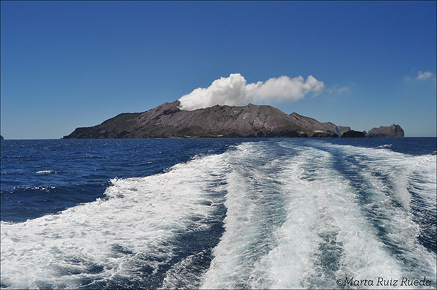 White Island desde el barco
