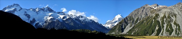 Panorámica de las montañas más altas de los Alpes Neozelandeses