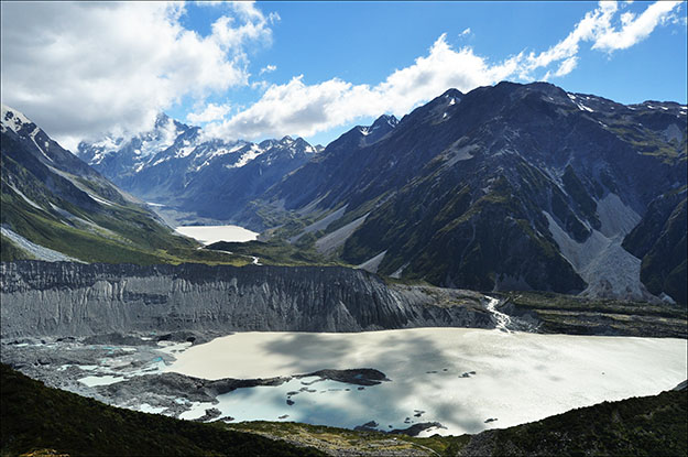 Vistas durante la subida al Mueller Hut
